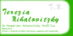 terezia mihalovitzky business card